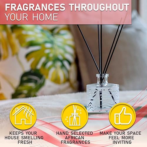 Miniatura 6 de Serengeti Difusor de aceite, Fields of Fynbos, ambientadores africanos para el hogar y el baño, varillas de varillas de aromaterapia y difusor de