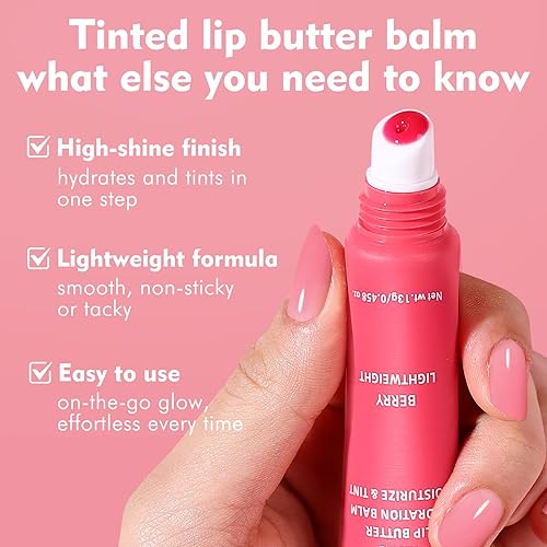 Miniatura 5 de KIMUSE Juego de 6 Bálsamos de Mantequilla Labial Tintada Hidratante, 6 Tonos con Sabor Brillo Hidratante Voluminizador con Ácido Hialurónico y