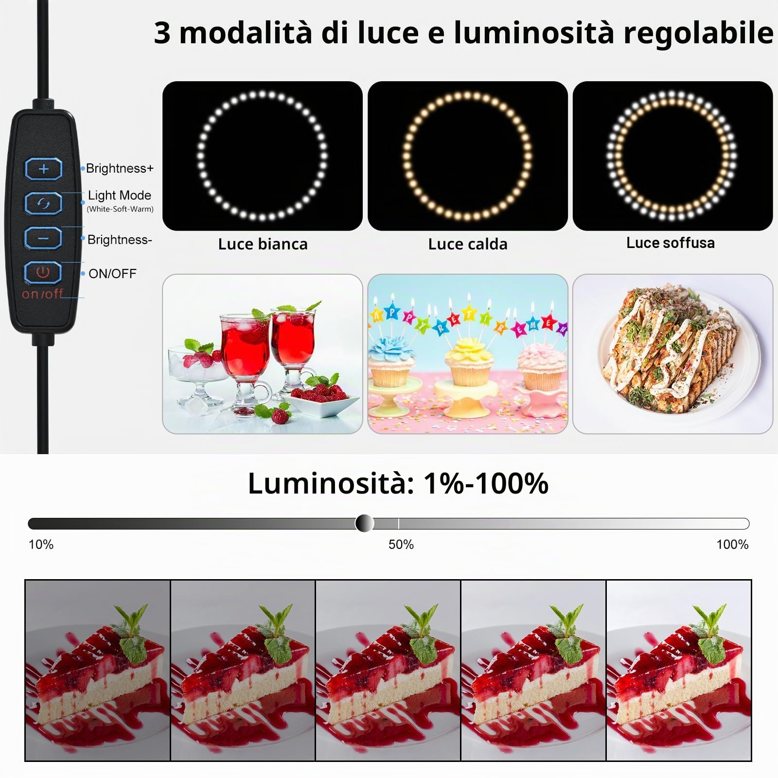 Light Box Fotografico 40x40 cm, Set Studio Fotografico Portatile con 120 LED Luci Regolabili, 6 Sfondi Lisci per Fotografare Prodotti Gioielli/Cosmetici/Alimentari