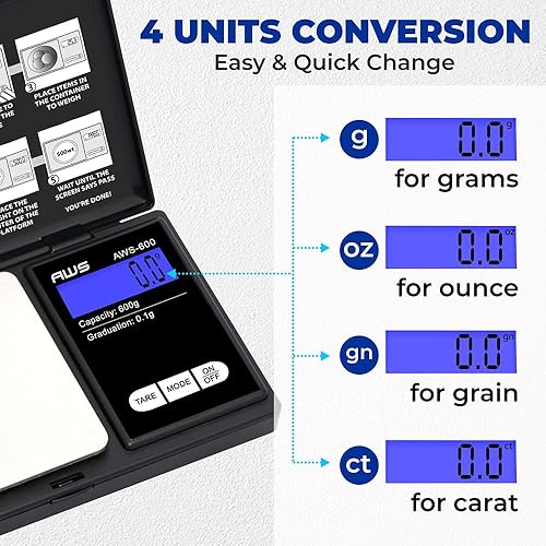 Miniatura 9 de AWS Series Báscula digital de bolsillo Serie AWS Negro