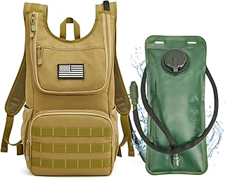 G4Free Militär Trinkrucksack Rucksäck mit 2L Verbesserter Blase Trinkblasen Wanderrucksäcke für Wandern Radfahren Laufen Ausflug und Klettern