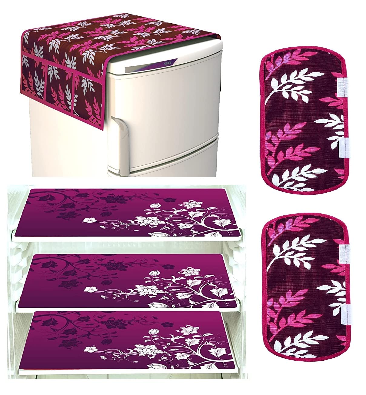Factcore Fridge Cover for Top (21 X 39 Inches), 2 Handle Cover, 3 Piece Fridge Mats (Wine Leaf 32) (B0BG69DRF1) Amazon Price History, Amazon Price Tracker