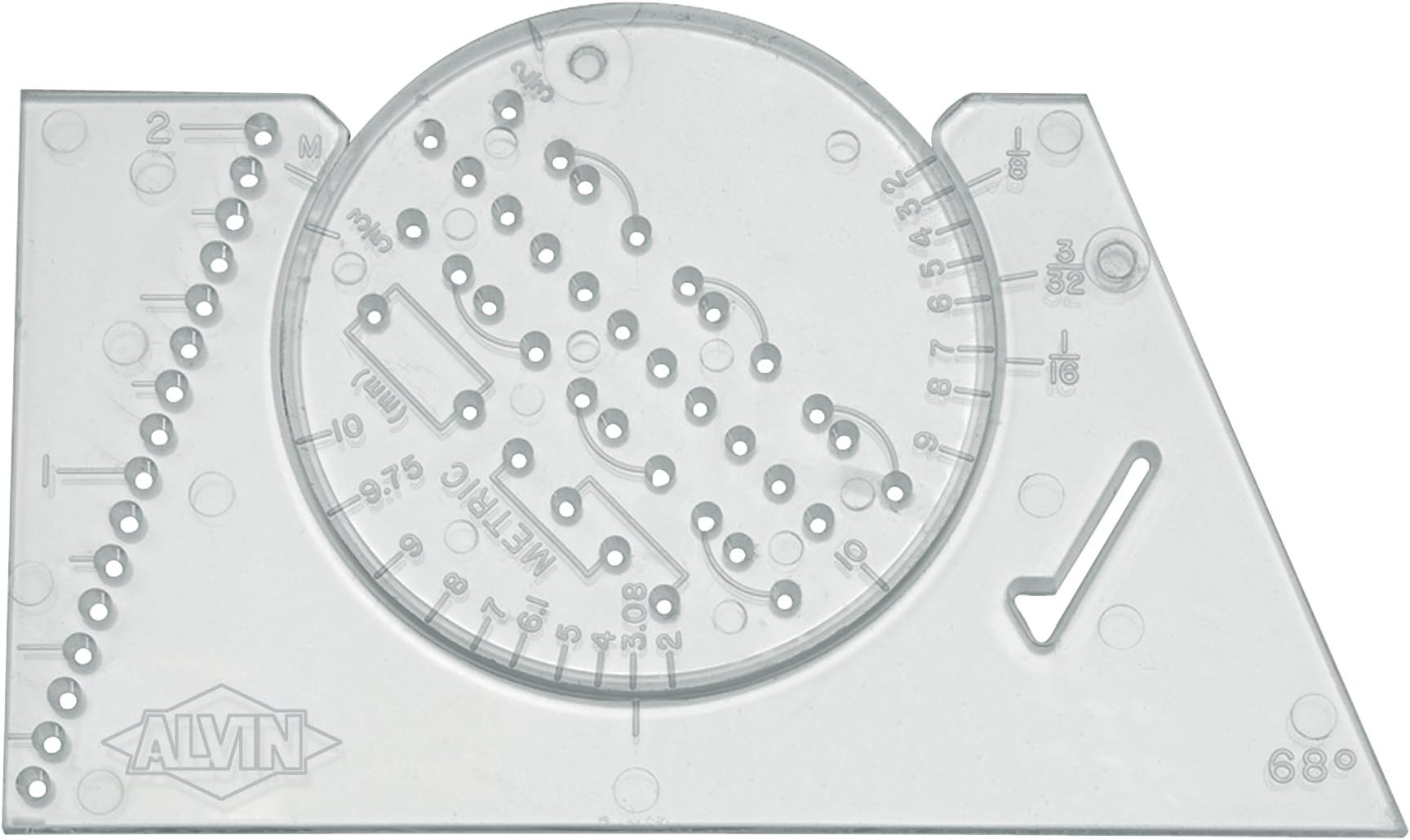 ALVIN AL666 Lettering Guide And Rule Template, Multipurpose Tool For Drafting, Design, And Architecture, Great For Students And Professionals - 3.88 L X 2.38 H
