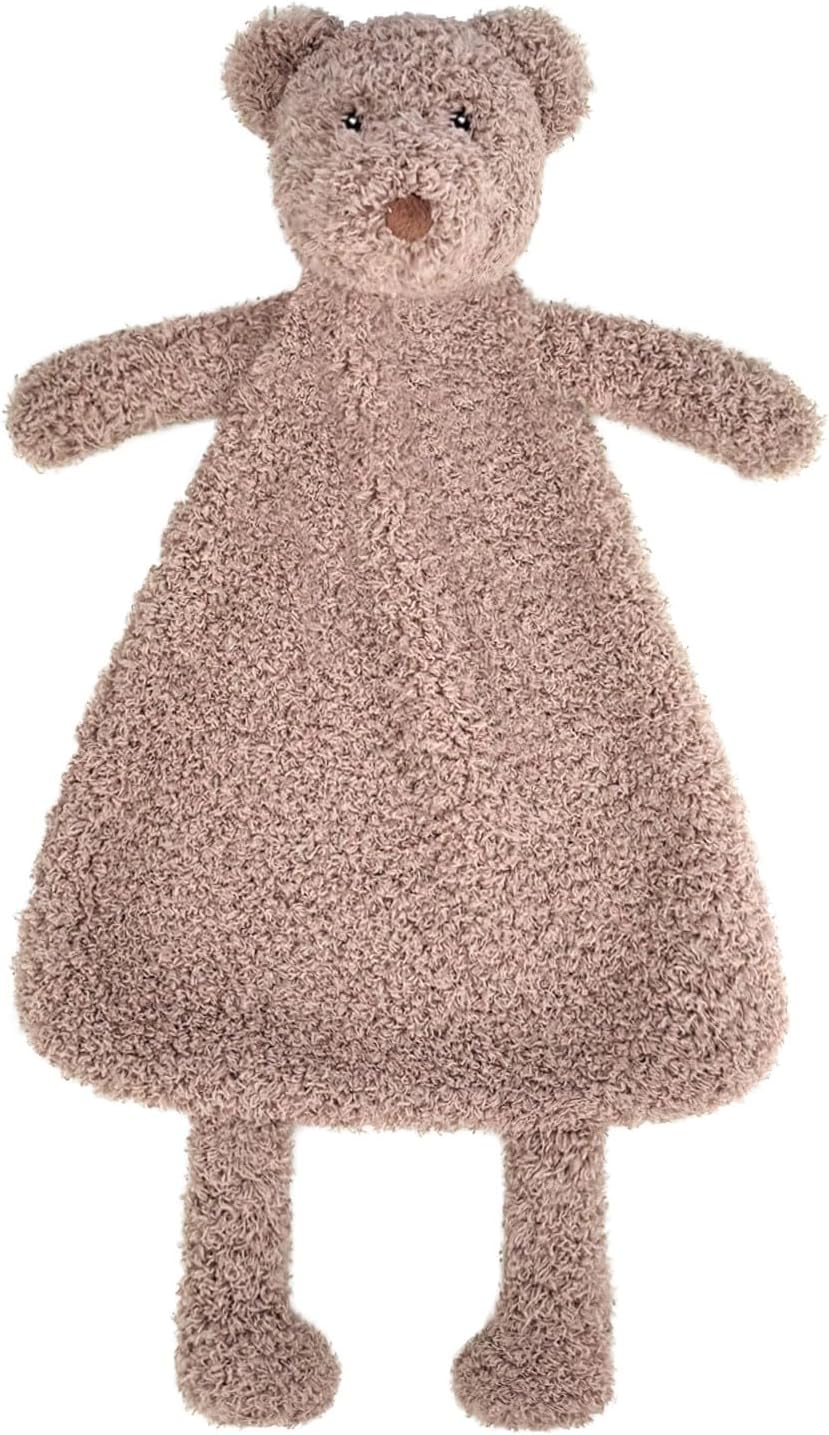 Baby Brown Teddy Bear Stuffed Animal Security Blanket, Soft Plush Bear Character Lovey Blanket, Baby Shower/Nursery Gift, Newborn Infant Toddler Snuggle Blankie for Boys Girls, 16 Inches