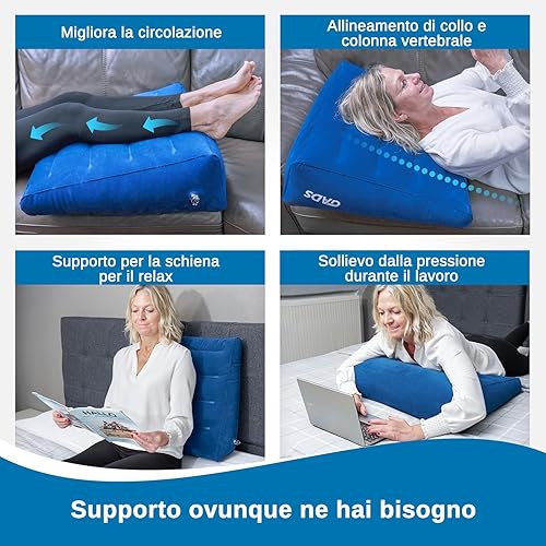 Miniatura 5 de Inflatable Wedge Pillow for Sleep and Comfort – Portable Wedge Pillow for Travel, Blow Up Bed Wedge Pillows for Adults