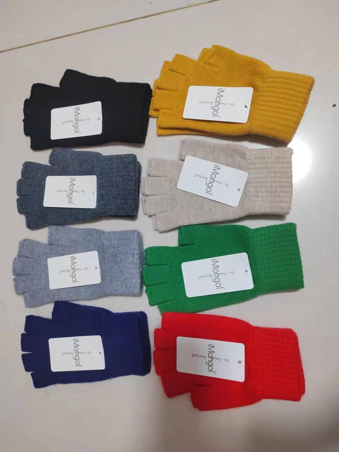 Pure Wool Women Men Unisex Half Fingers Fingerless Gloves Mittens, Outdoor Tactical Glove for Hunting & Hiking