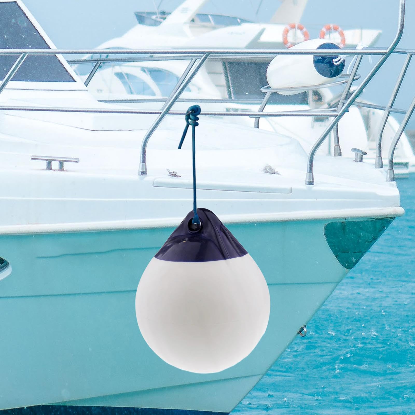 Bouée De Défense Ronde Pour Bateau - PVC Gonflable 30x35 Cm, Anti-rayures, Avec œillet