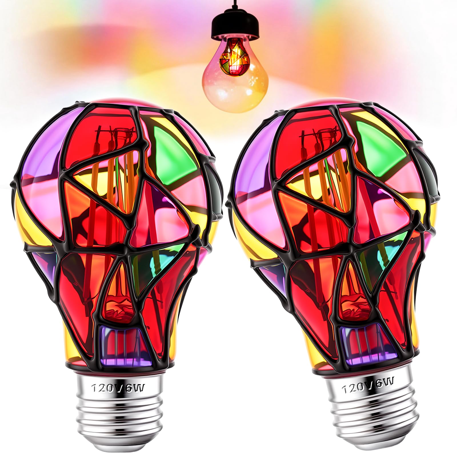 Photo 1 of *** ONLY 1 BULB***
Rynxphera Stained Glass Light Bulb, A19 Dimmable Mosaic Light Bulb 