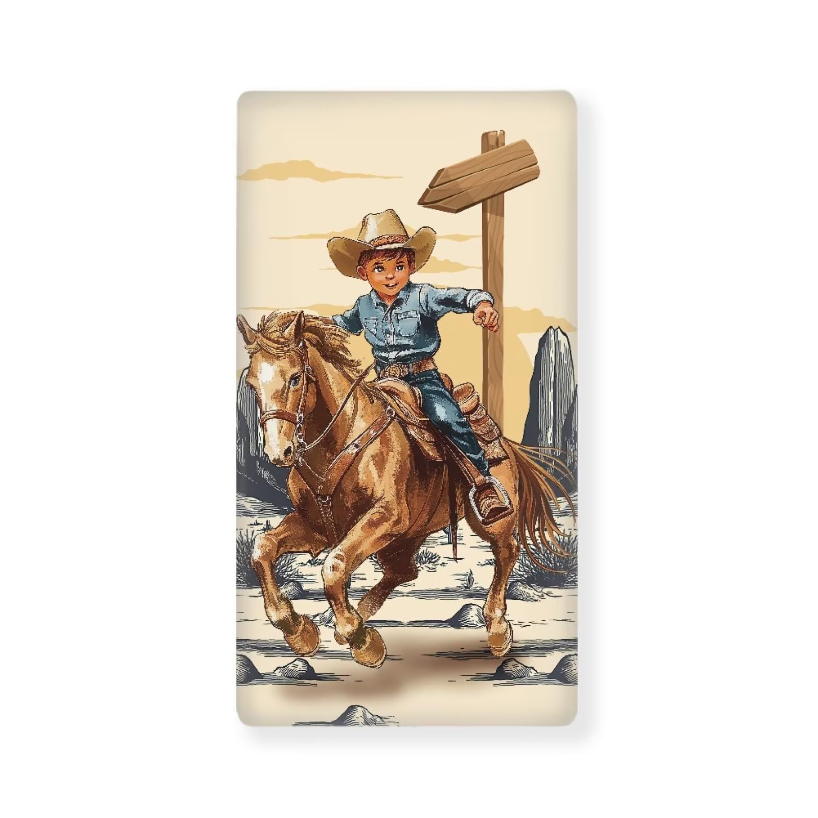 Western Baby Crib Sheets for Boys Horse Cribs Sheet Nursery Bedding Set Fitted for Pack and Play Breathable Mattress Cover Nursery Decor Toddler Gifts