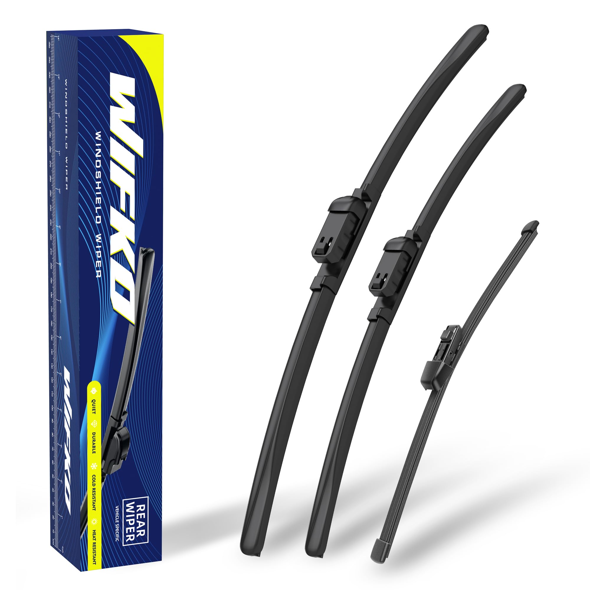 Wifko Scheibenwischer Kompatibel für Skoda Yeti 5L 2009-2017, Wischerblätter Vorne + Hinten, Set Frontscheibenwischer und heckscheibenwischer, Auto Scheibenwischer Zubehör