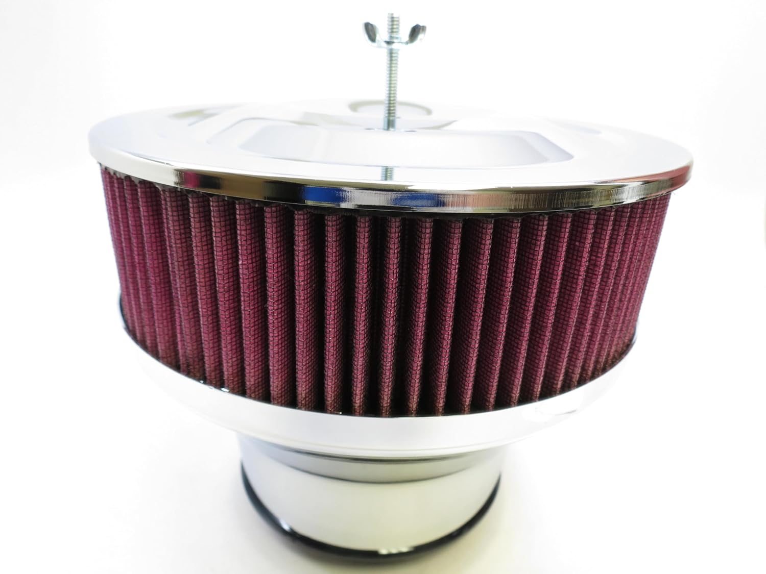 Chrome Velocity Stack Air Cleaner 9" Washable Element 5-1/8" Neck & 4-1/4" Adapter 5.125" 4.25" Fits GM Chevy Small Block Big Block SBC BBC Hot Rod StreetRod Mopar Ford Chrysler