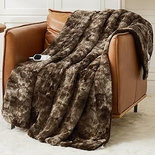 Homemate Heated Blanket Electric Throw - 50x60 Heating Blanket Throw 5 Gears Auto-Off 10 Heat Levels Heat Blanket Over-Hea...