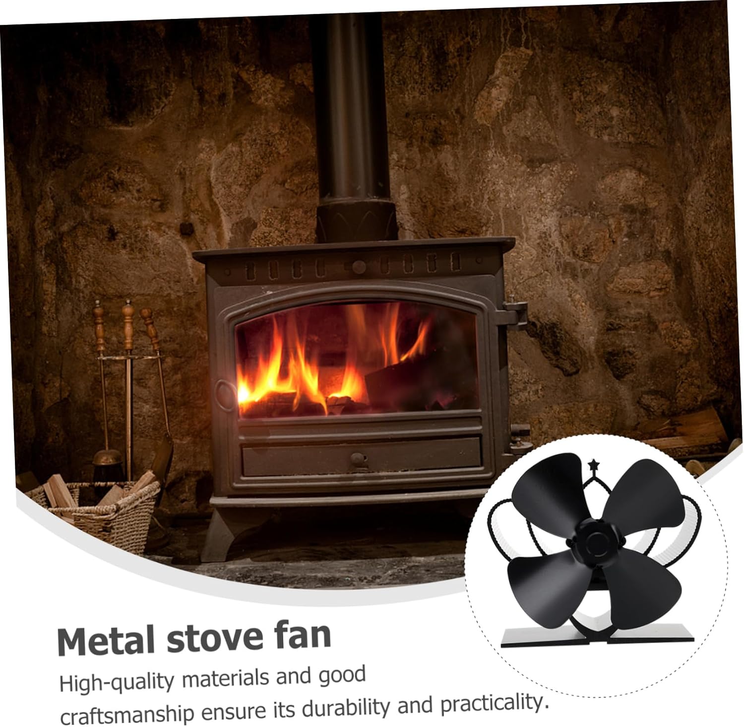 Ciieeo 1pc Heat Powered Stove Fan for Fireplace Log Burner Fan for Warm Air Circulation Silent Efficient Heat Distribution