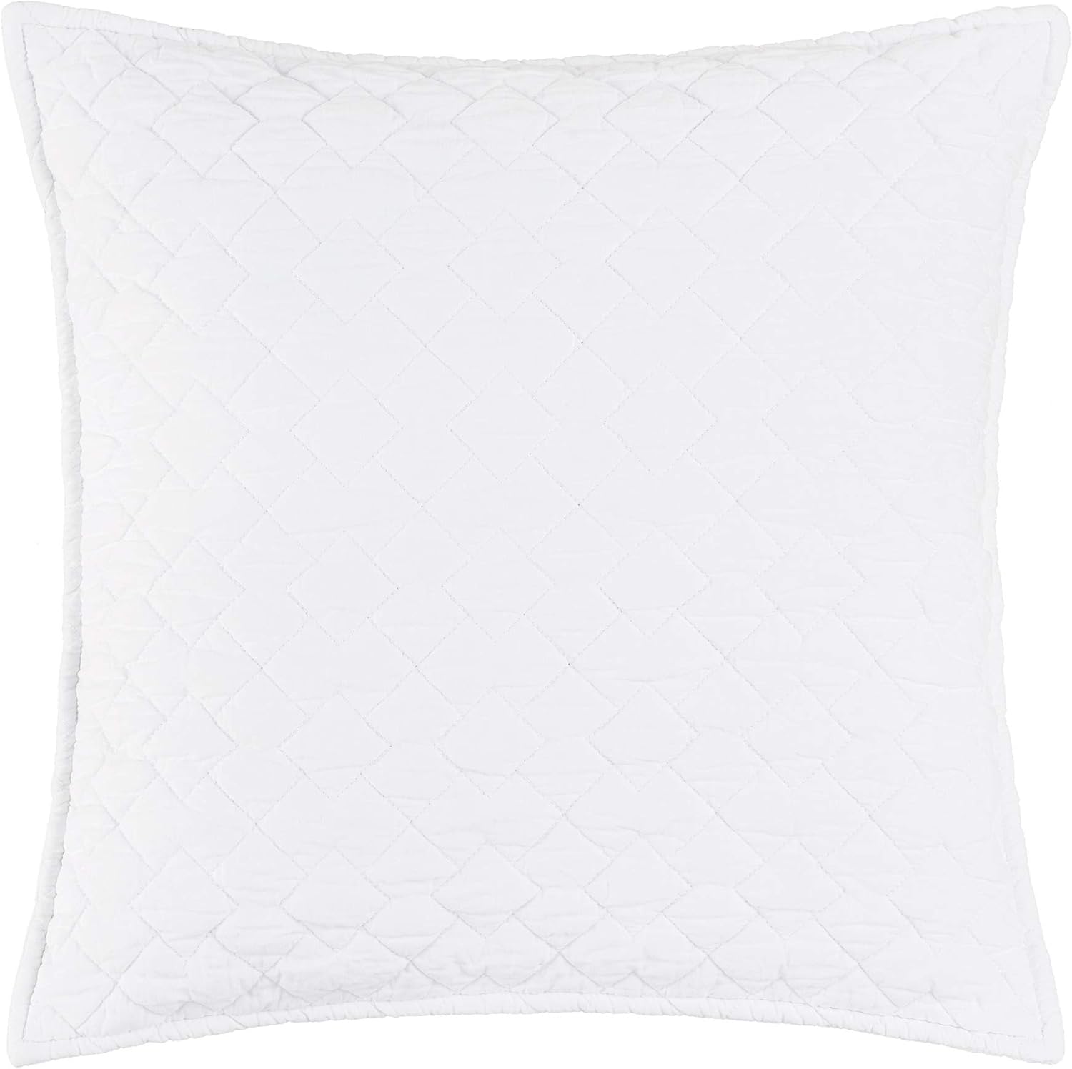 C&F Home Regent White Quilted Pillow Solid Decor Decoration Throw Pillow 18" x 18" for Couch Chair Living Room Bedroom 18" x 18" White