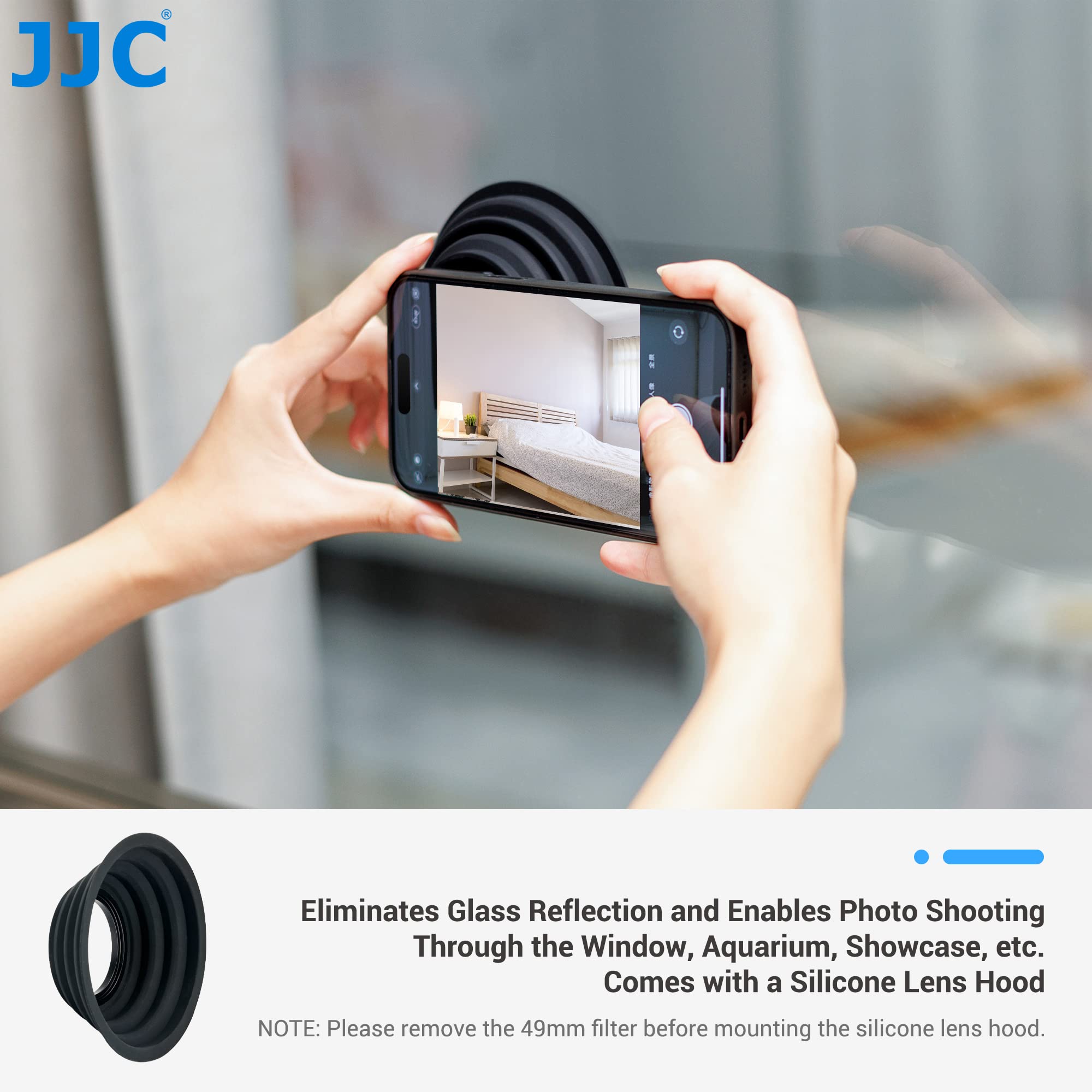 JJC Phone Filter Mount For IPhone 14 Pro - Attach 49mm Filter, Magnetic Adapter With 1/4-20 For IPhone Magsafe Tripod Mount, Magnet Phone Case & Anti-reflect Lens Hood Set - View #4