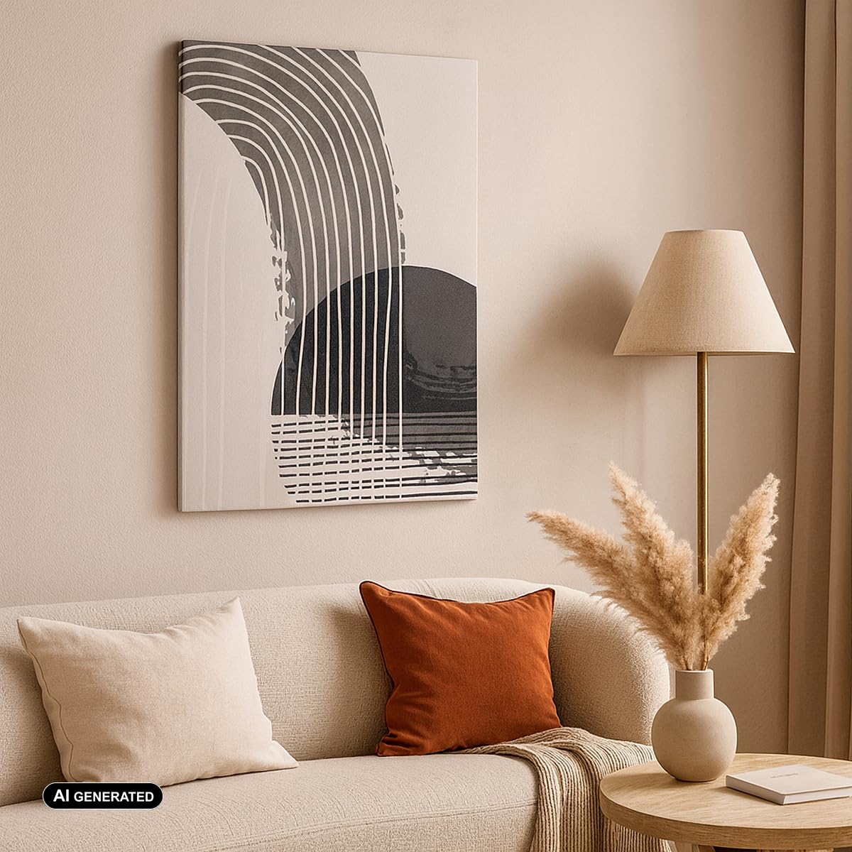 ARTTOR Moderno Quadro su Tela 45x80 cm Verticale Astratto Pastello - 5705