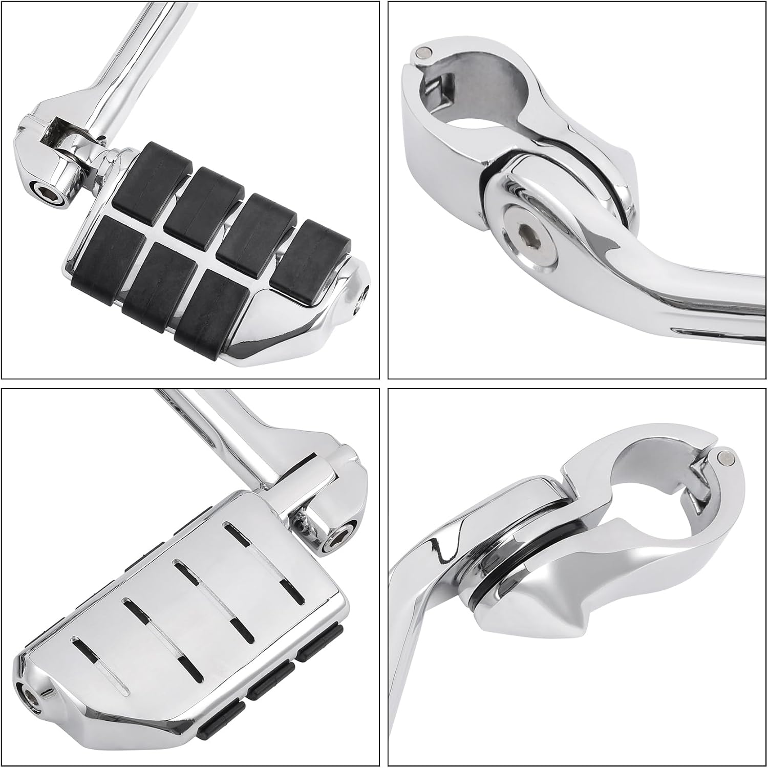 TCMT Highway Pegs Fit For Harley Softail Sportster Electra Road Glide Road King Street Glide with 1.25" Engine Guard 1 1/4 Highway Bar