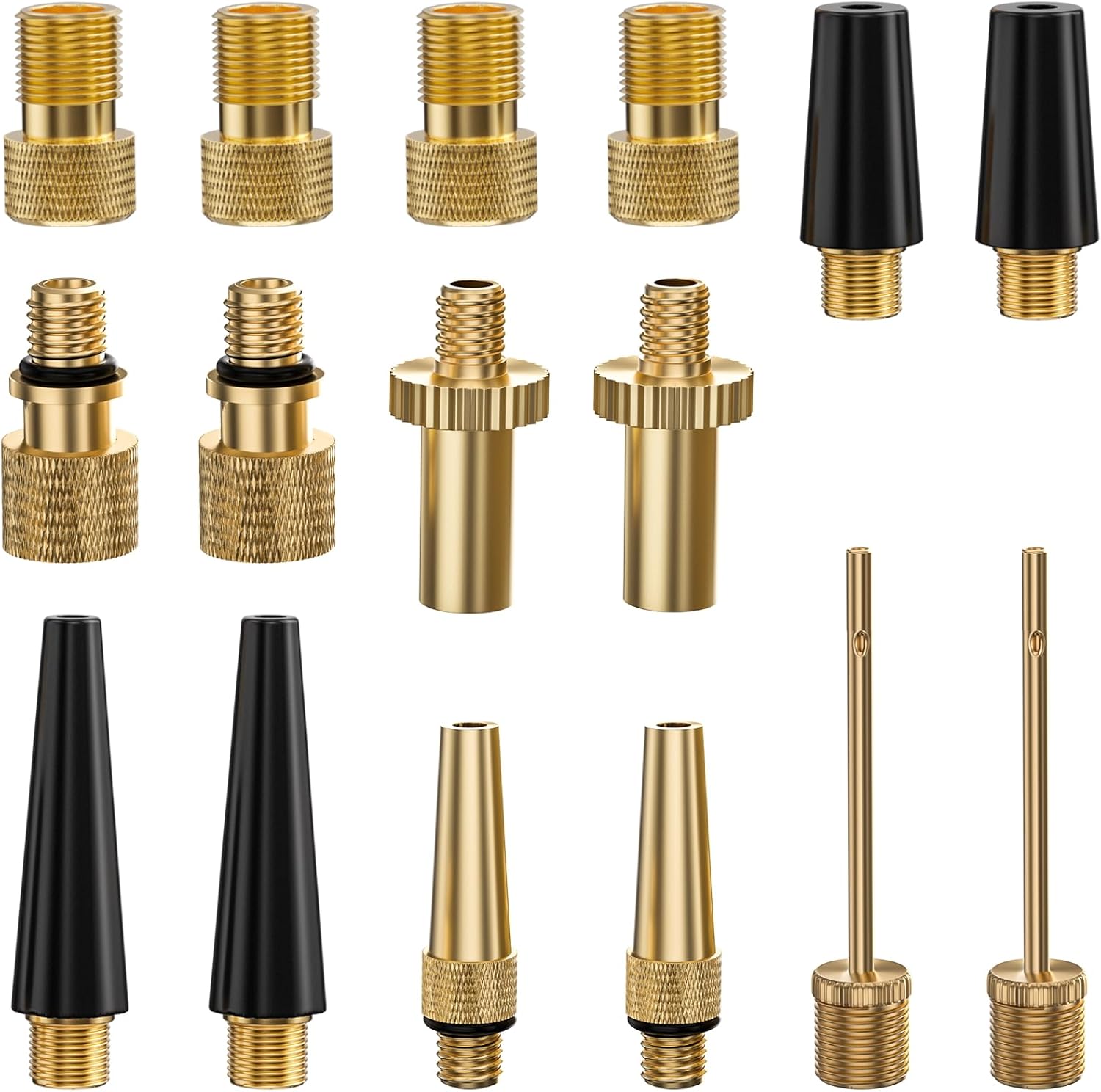 Bicycle Presta Schrader Valve Adaptor, Gold,Black