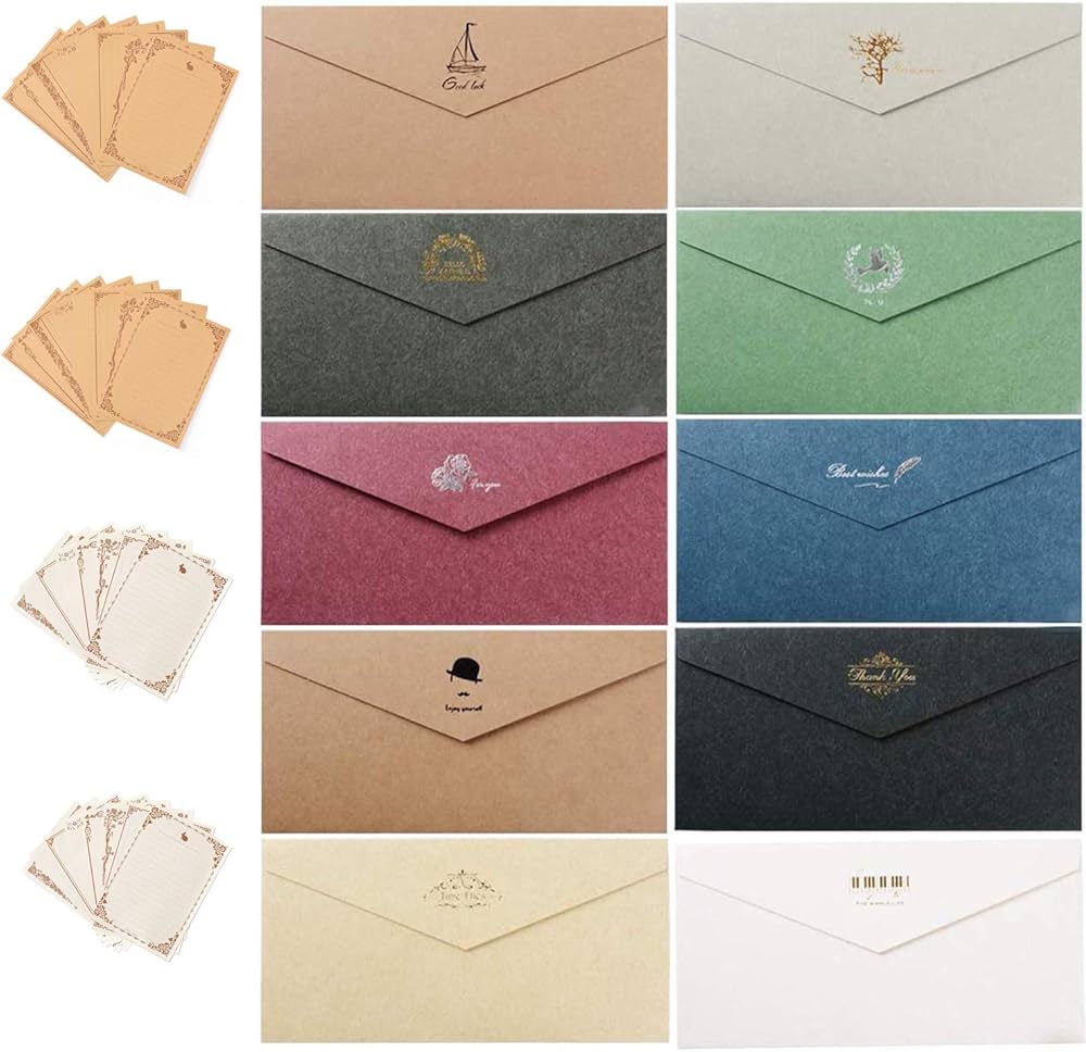 Amazon.co.jp: レターセット 封筒 20枚 便箋 32枚 おしゃれな シンプル