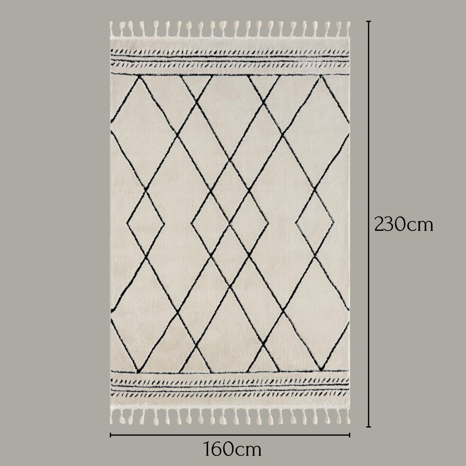 MY-RUG Ella Kinderteppich Weiß 160x230 cm - Flauschiger Boho Spielteppich | Weicher Hochflor Teppich fuer Kinderzimmer & Wohnzimmer, Skandinavisches Design, Flusenarm & Fussbodenheizung geeignet