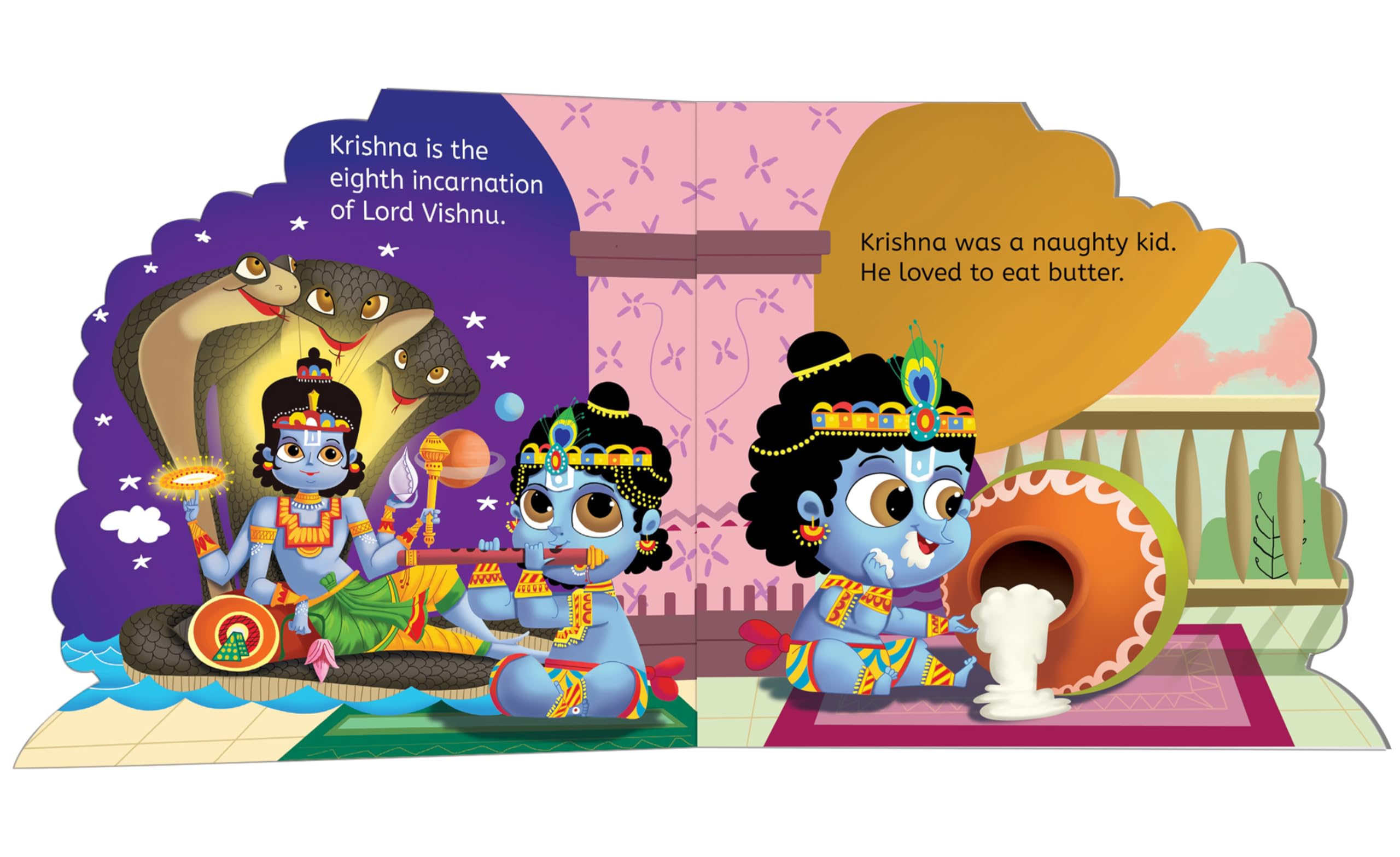 My First Shaped Board Book: Illustrated Lord Krishna Hindu Mythology Picture Book for Kids Age 2+ (Indian Gods and Goddesses) 3