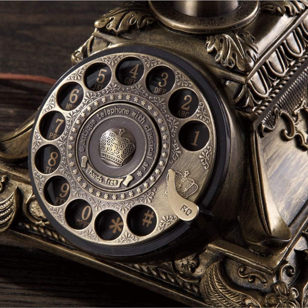 Metal Rotary Dial Antique Phone Living Room Bedroom Retro Fixed Phone WD