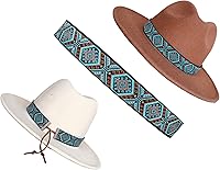 Vista 1 de Banda de sombrero estilo occidental turquesa, marrón y negro, sombrero de vaquero, cinturón ajustable de sombrero Fedora, bandas de sombrero