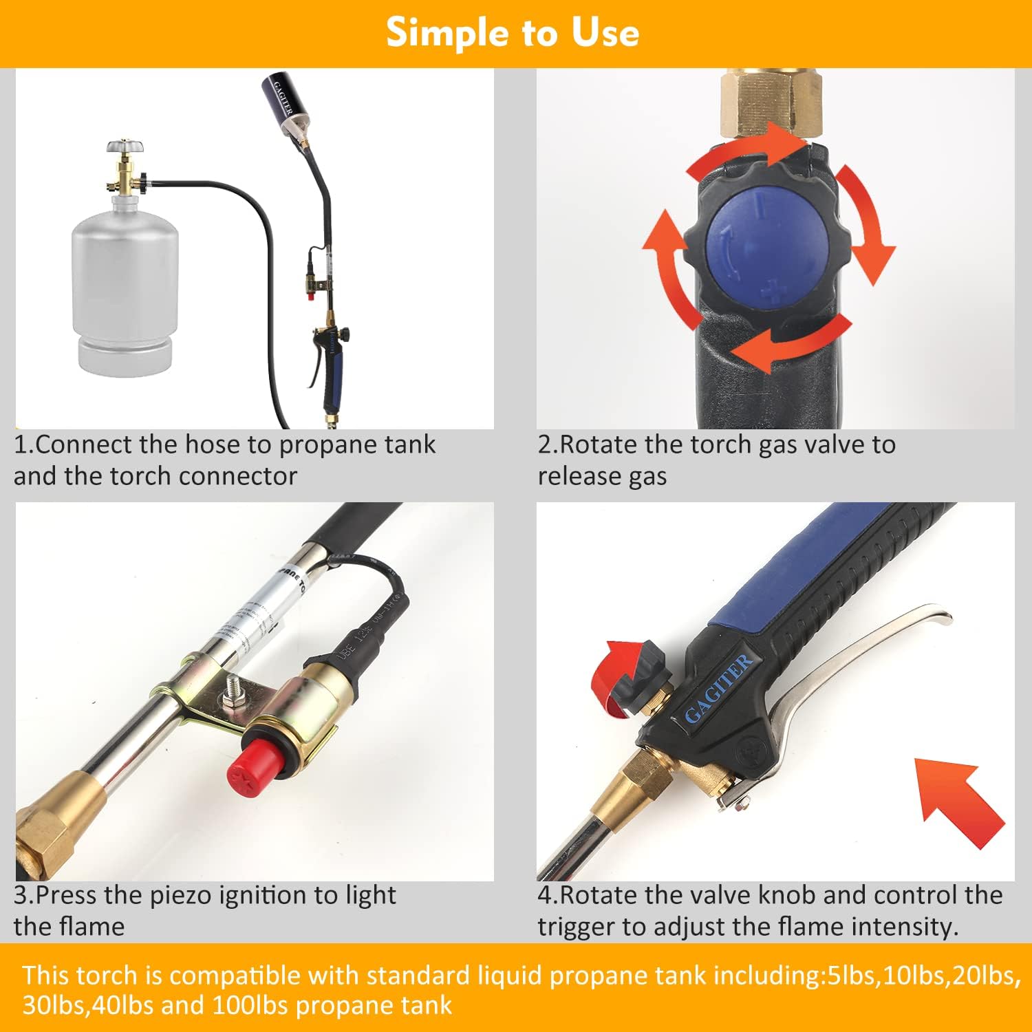 Buy Propane Torch Weed Burner Kit,Weed Torch 800,000 BTU Blow Torch