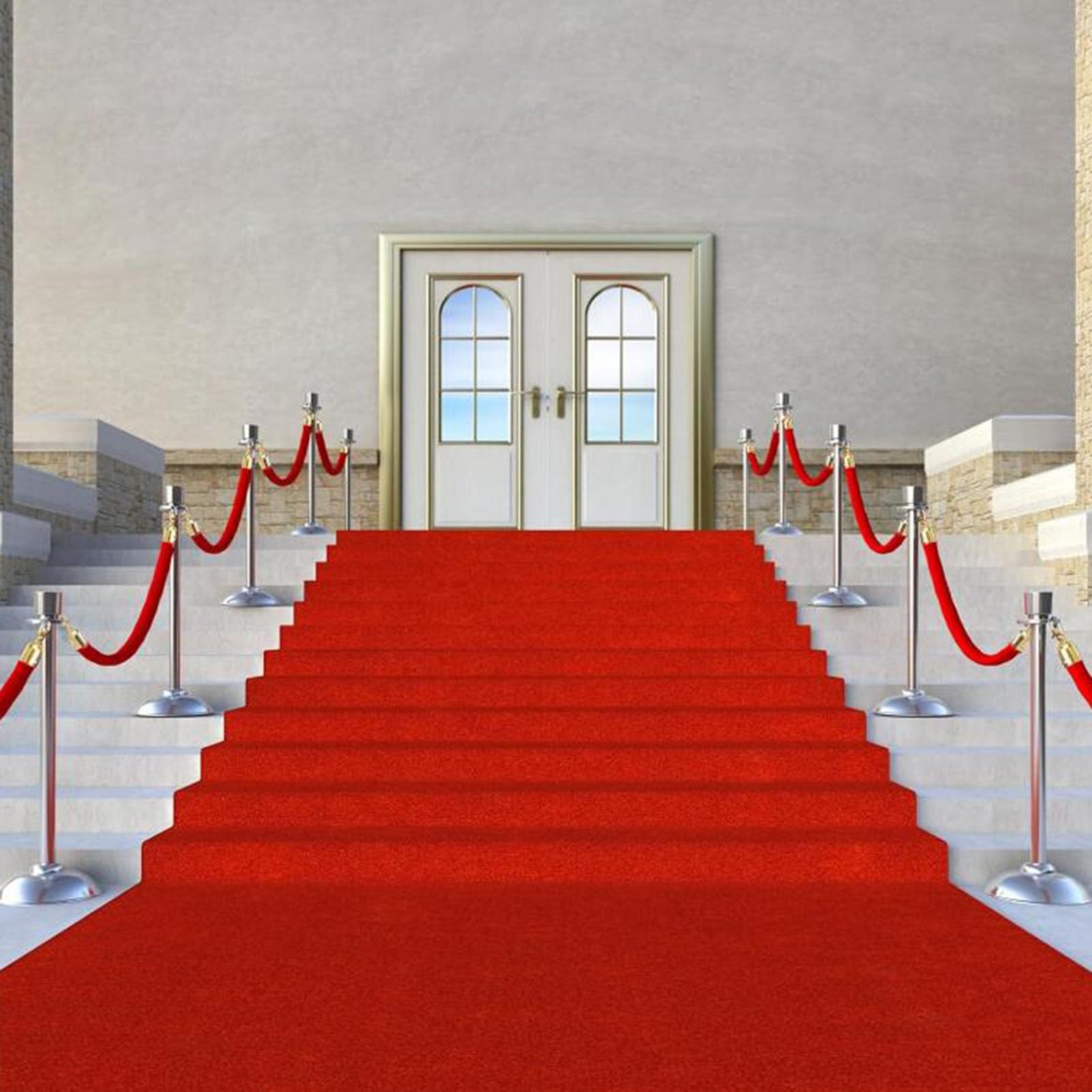 Barriere in corda di velluto, paletti in corda di velluto rosso, confezione da 4, 180 cm/71 pollici, controllo code VIP, ideali per feste, matrimoni, eventi sul tappeto rosso, anteprime cine