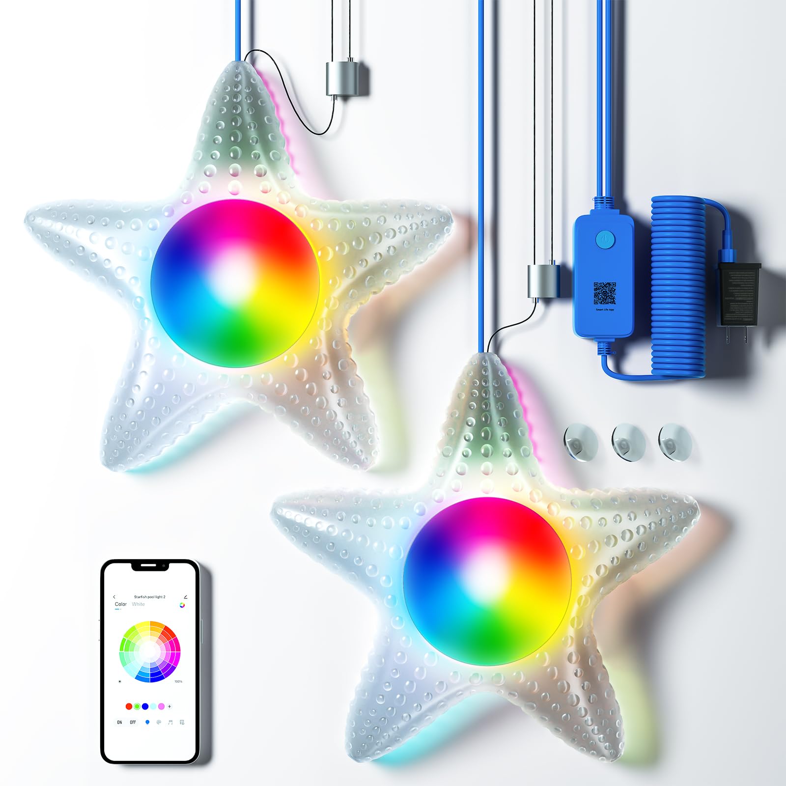 AUGOAK Pool Lights with APP Control, 20W Dimmable Above Ground Pool