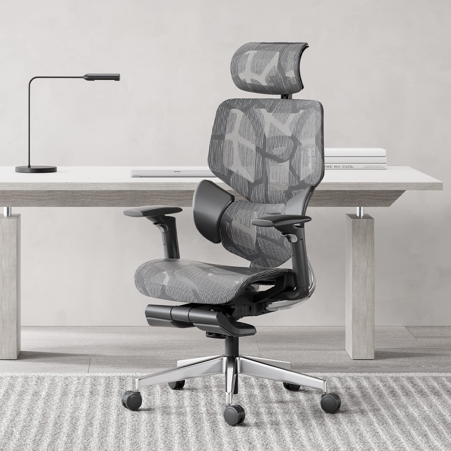 Hbada E3 Ergonomic Office Chair Elastic Adaptive Adjustment Back Lumbar Support Computer Chair, High
