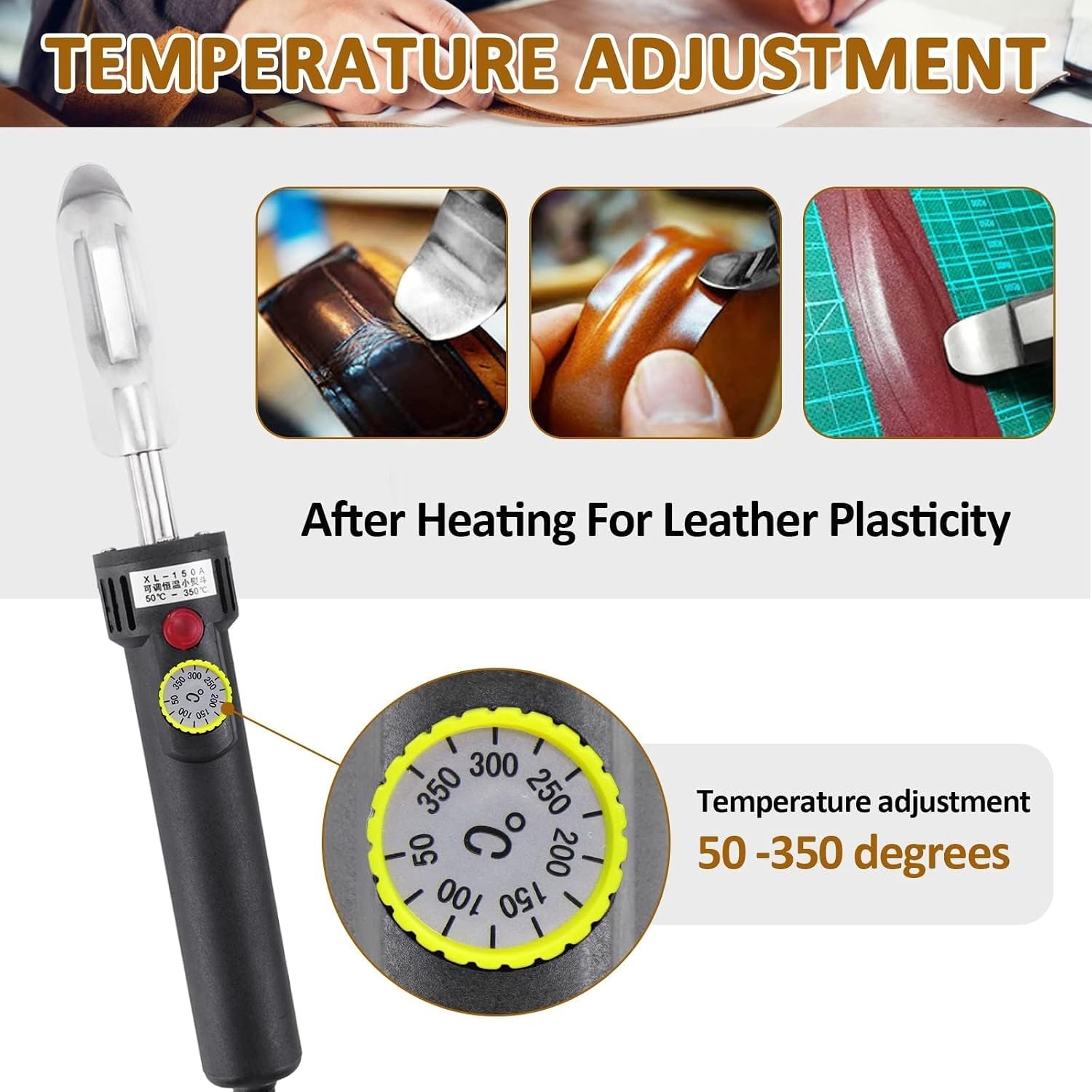 Mini ferro da stiro a temperatura regolabile da 150 W per lavori di artigianato, pelle, trapuntatura, per rimuovere le pieghe da vestiti, borse e scarpe.