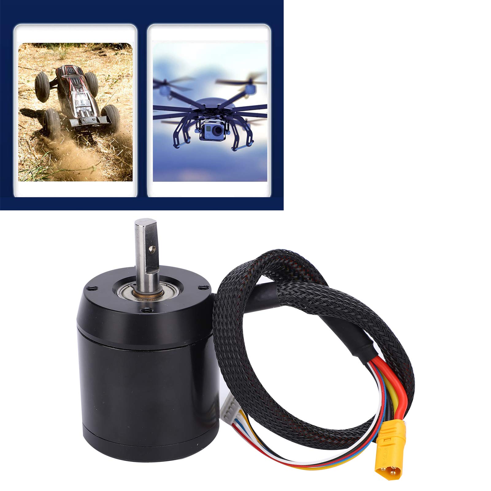 ViaGasaFamido Motor sin escobillas del motor del coche RC, teledirigido para el modelo de coche monopatines Drone impermeable DC36V 200KV 1380W,motor dedicado