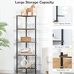 HOOBRO Plateau d'angle, industriel 5-Tier Bibliothèque en coin mur avec cadre en métal, Table d'angle étalage fleur de plante, Bibliothèque pour petits espaces, Chambre, Salon, Rustique brun BF33CJ01