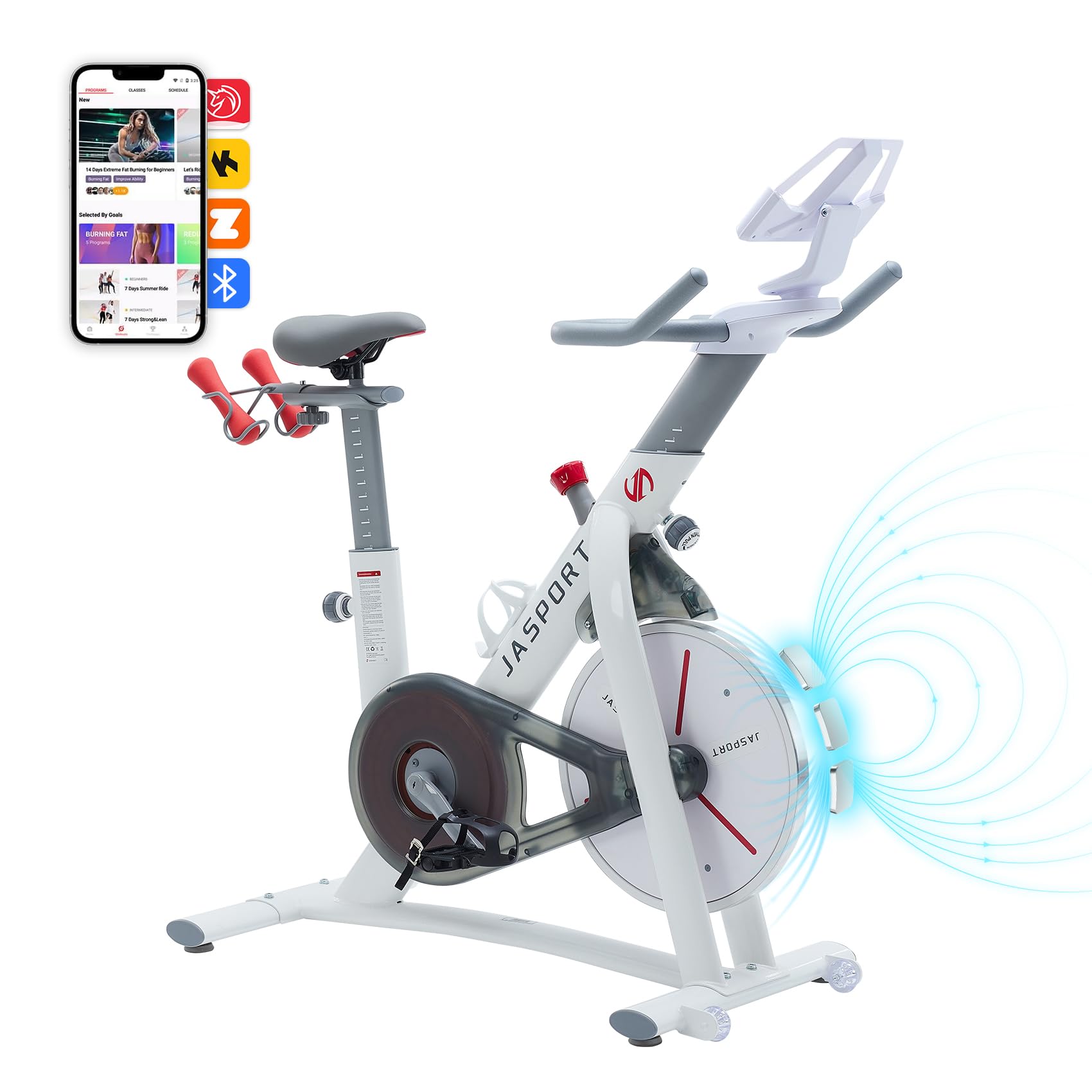 JASPORT Heimtrainer Ergometer – Leises Fitnessbike mit Magnetbremse & Riemenantrieb