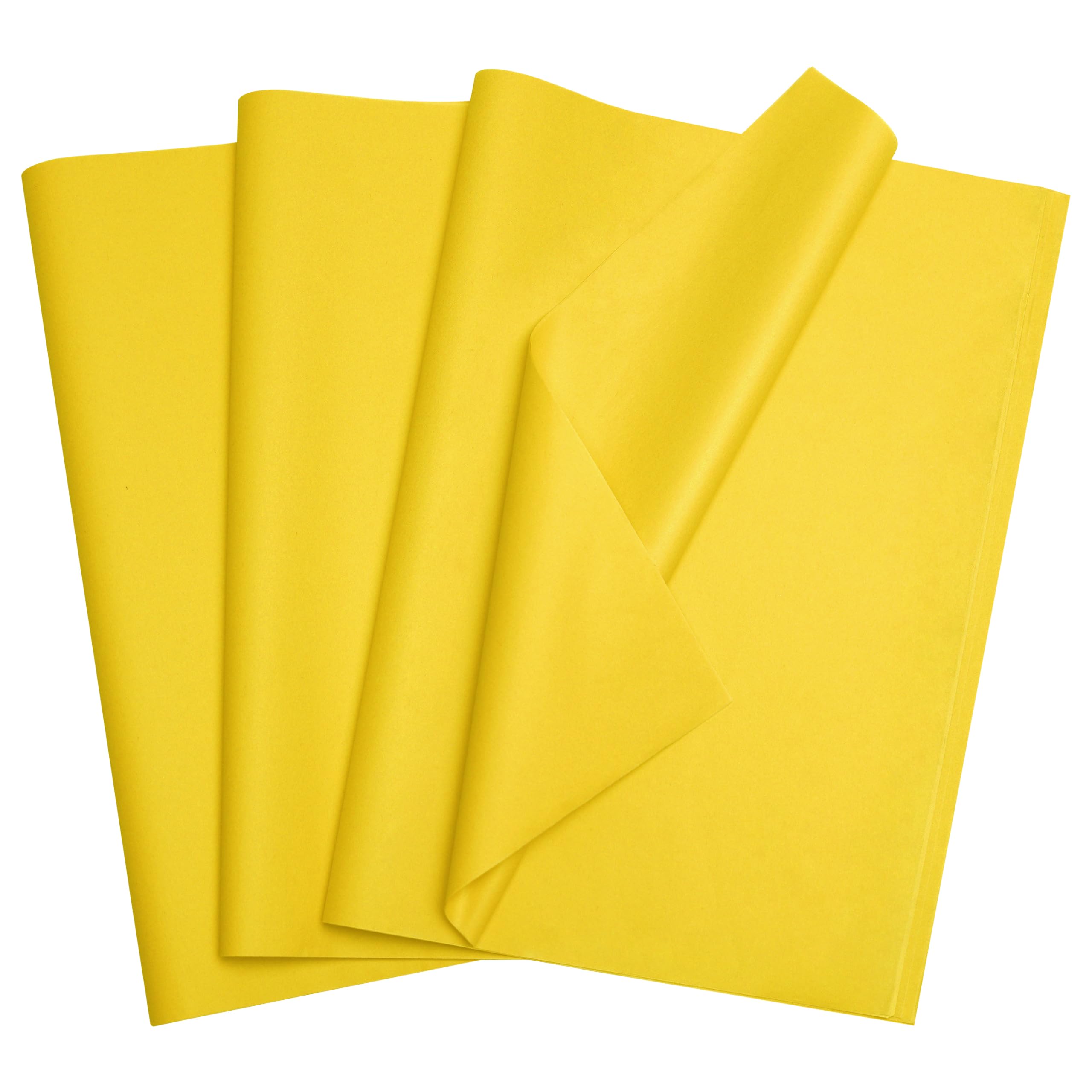 Bobobag 100 Sheets Yellow Tissue Paper 20"X14" Tissue Paper for Gift Bags, Gift Wrapping Tissue, Christmas Tissue Paper Anniversary Holiday Decoration Arts Craft