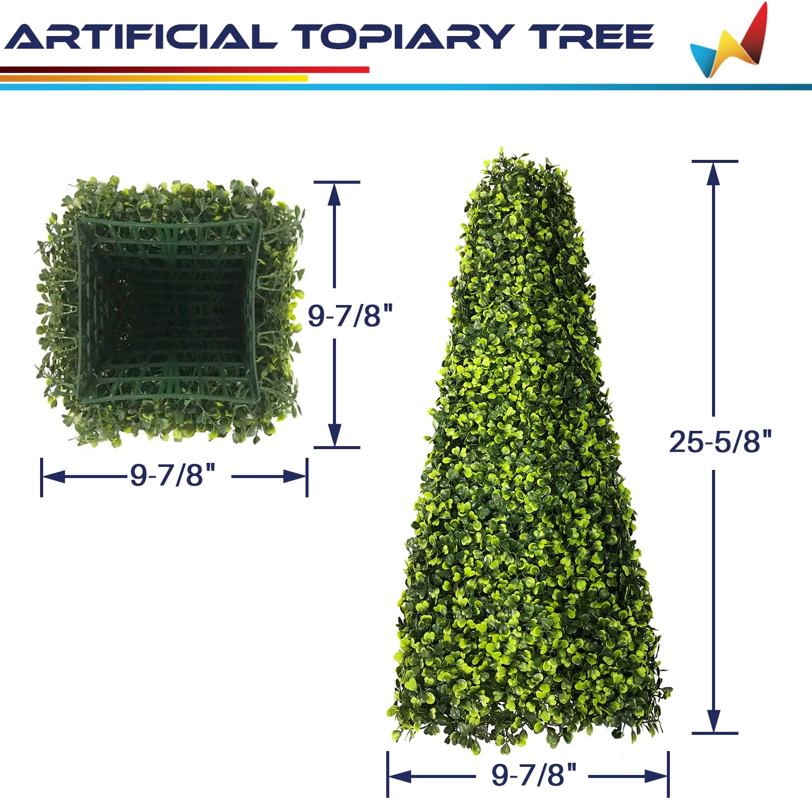 Windscreen4less Albero Topiaria Artificiale A Torre – Finto Sempreverde Per Interni/Esterni – Senza Vaso