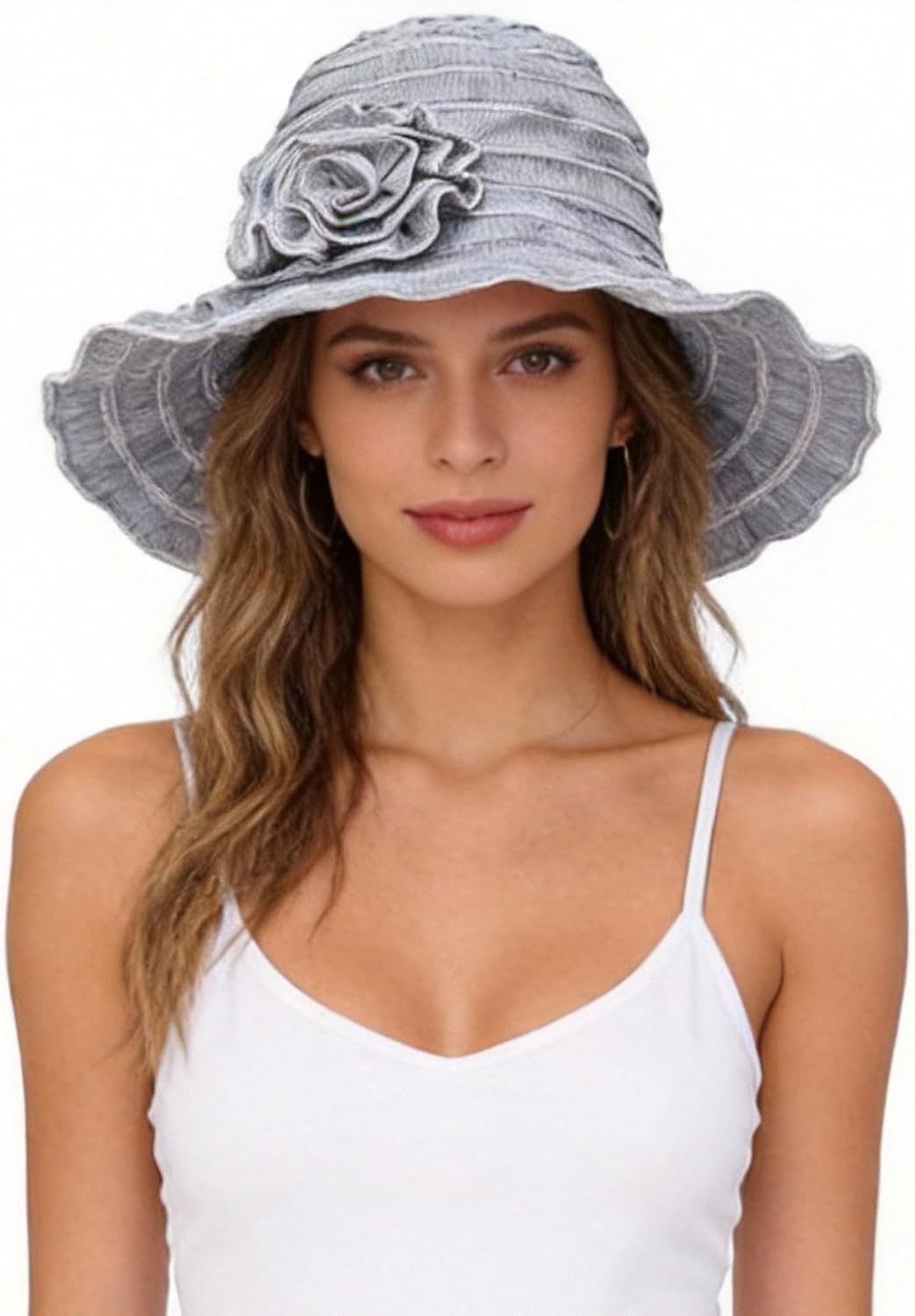 FORBUSITE Women Folding Vintage Outdoor Sun Hats for Beach Garden Travelling UV Protection image 2