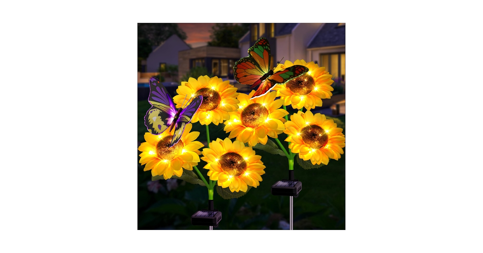 「Light Mellow Sunshine」 Amazon.com : Solar Sunflower Outdoor Garden Lights, 2 Pack