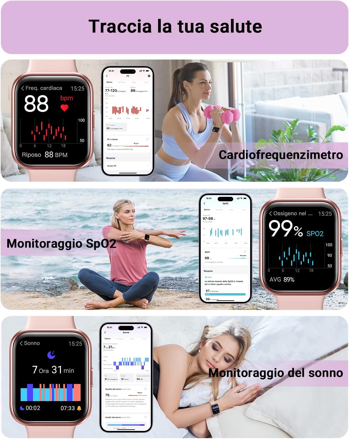 Tensky Smartwatch Donna 1.7 Uomo Orologio con Effettua e Risposta Chiamate, Alexa Integrato, 100+ Modalità Sportive, SpO2, Cardiofrequenzimetro, Monitor del Sonno,Impermeabile IP68, per Android/iOS Tensky Smartwatch Donna 1.7 Uomo Orologio con Effettua e Risposta Chiamate, Alexa Integrato, 100+ Modalità Sportive, SpO2, Cardiofrequenzimetro, Monitor del Sonno,Impermeabile IP68, per Android/iOS