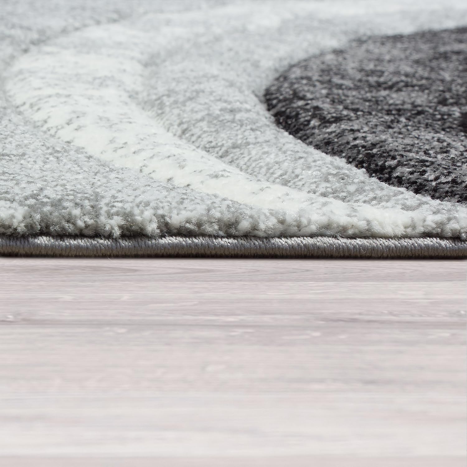 Paco Home Grey White Area Rug for Living Room Modern Abstract Design with Swirls, Size: 4' x 5'7"