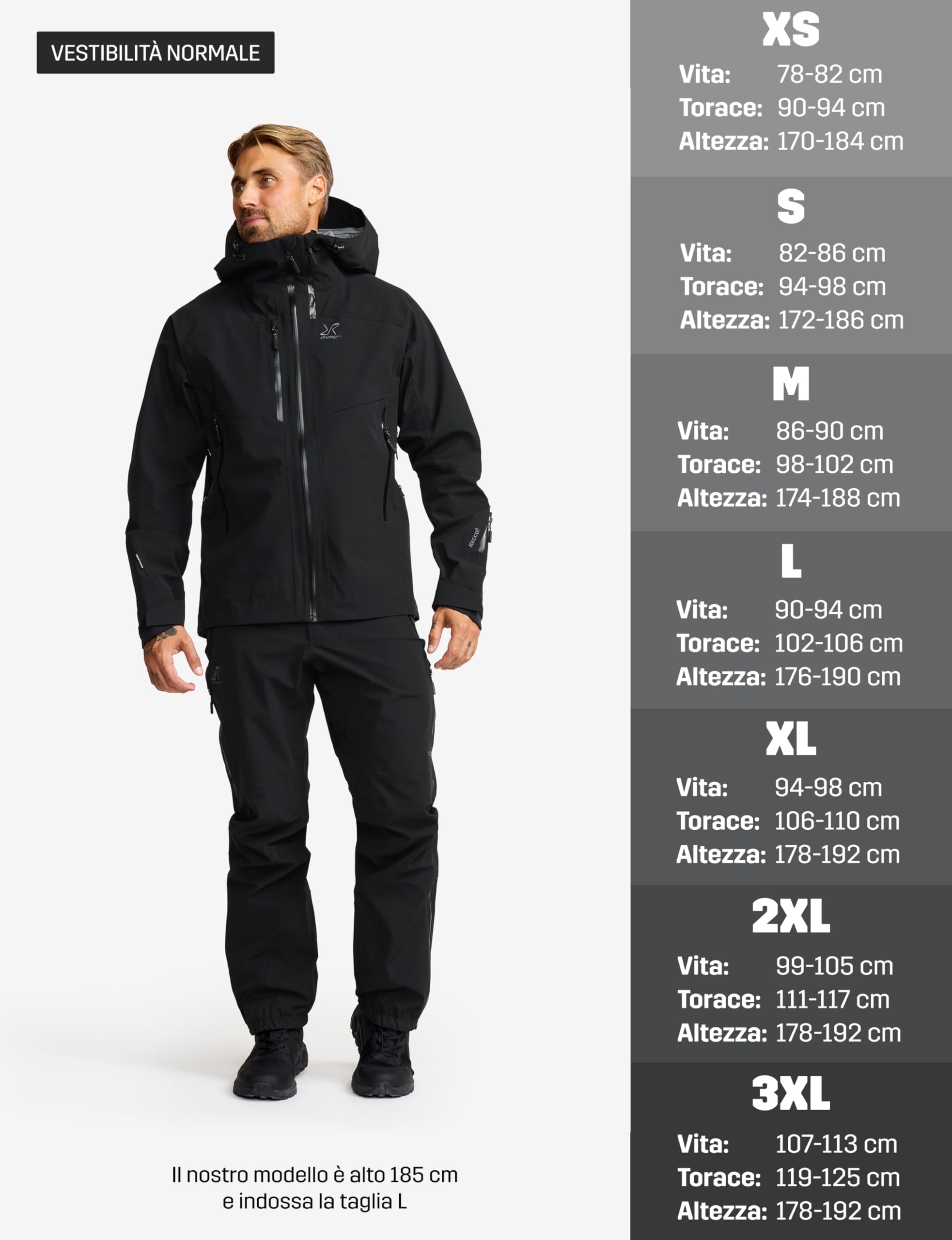 RevolutionRace Cyclone 3L Shell Jacket da Uomo, Giacca Impermeabile con Riflettori Recco per l'escursionismo