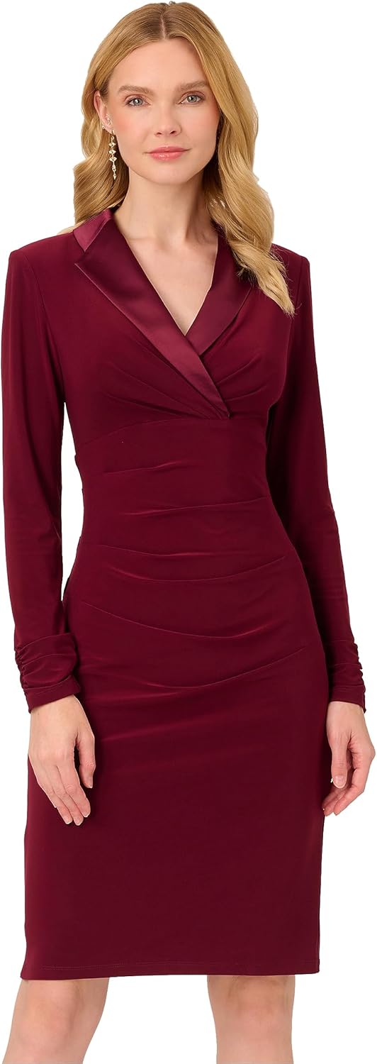 Adrianna Papell Women's Jersey Tuxedo Dress