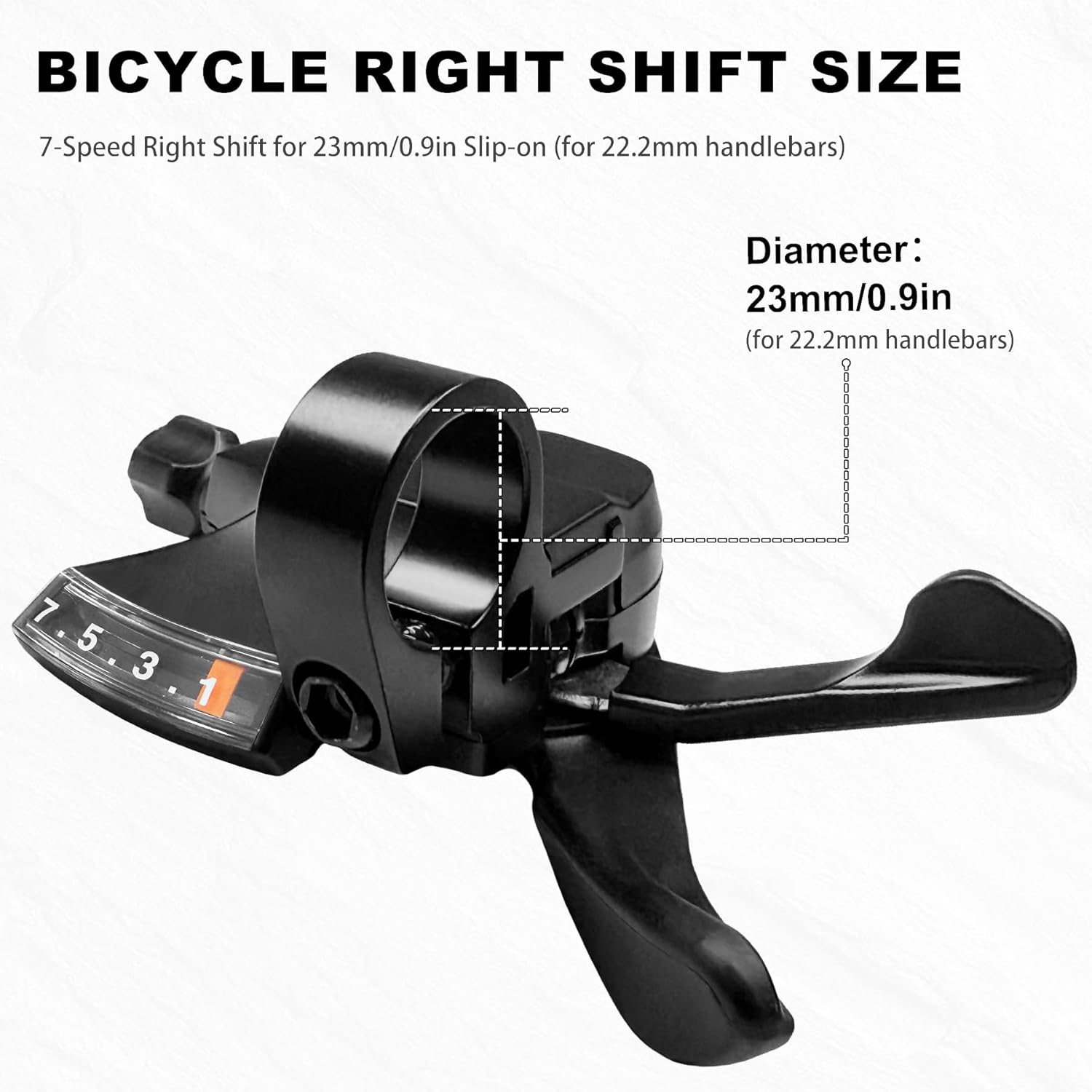 SL-M315-7R Bike Shift Lever,Bicycle Shift Lever - Right, 7 Speed Bike Right Thumb Shift Lever for Mountain City Road Folding Bicycle