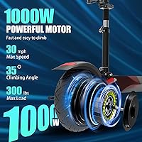 Vista 3 de Patinete eléctrico X48, velocidad máxima de 30 mph, motor trasero de 1000 W, rango de 25 millas, neumáticos de 10 pulgadas, suspensiones dobles