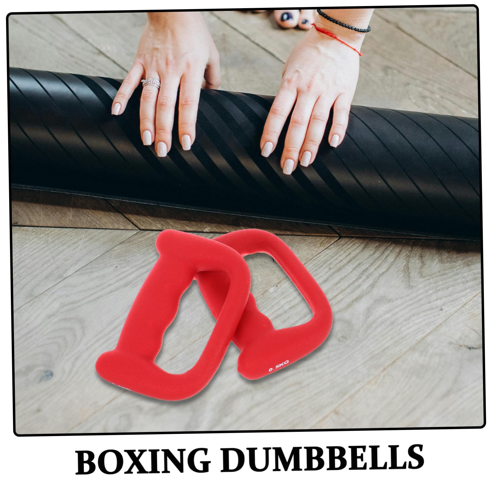 Manubri da Boxe Rossi d 0, 5kg, 2 Pezzi in Plastica