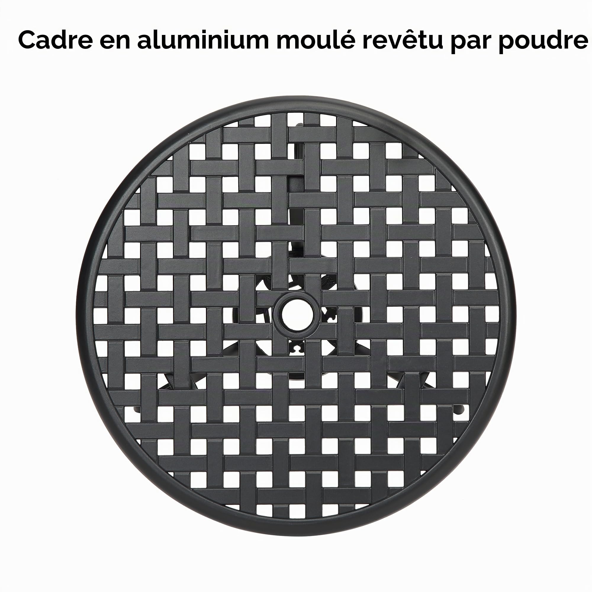 Garvee Table Bistro Ronde de Jardin 60 cm en Aluminium Moulé