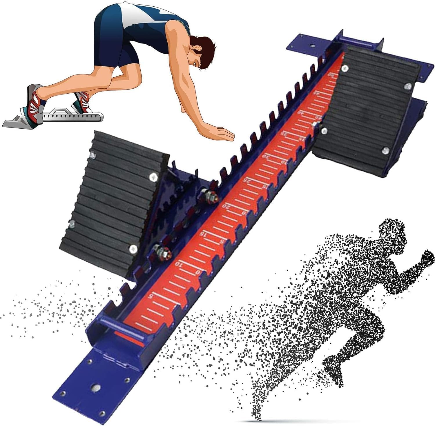 Competition Starter Kit Versatile Athletics Block for Plastic & Cinder Tracks, Adjustable Pedal Angles, Portable Design