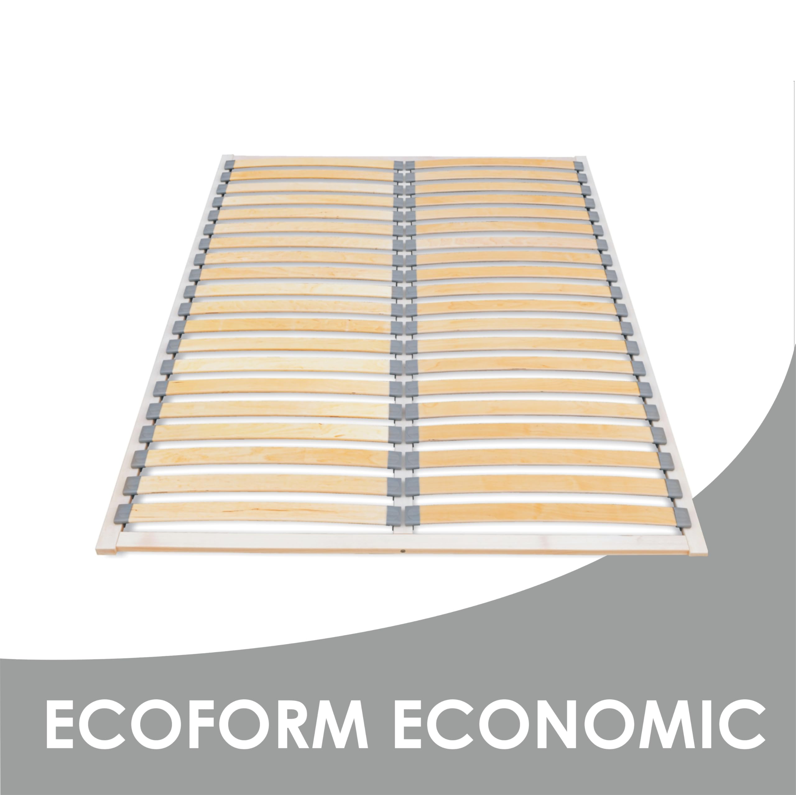 ECOFORM Economic - Rete a Doghe 160x200 in Legno di Faggio - Alta Qualità e Durevole - Telaio in Legno - Confezione Ecologica