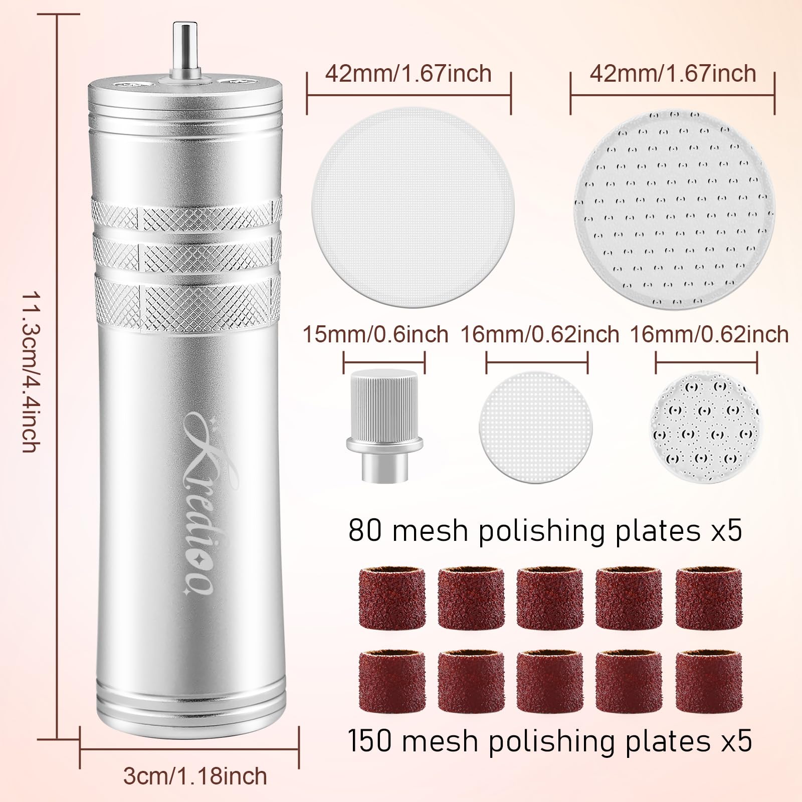 Kredioo Electric Foot File, Hand Foot Callus Remover, Powerful Manicure Pedicure Grinder for Cracked Heels Corns - Image 2